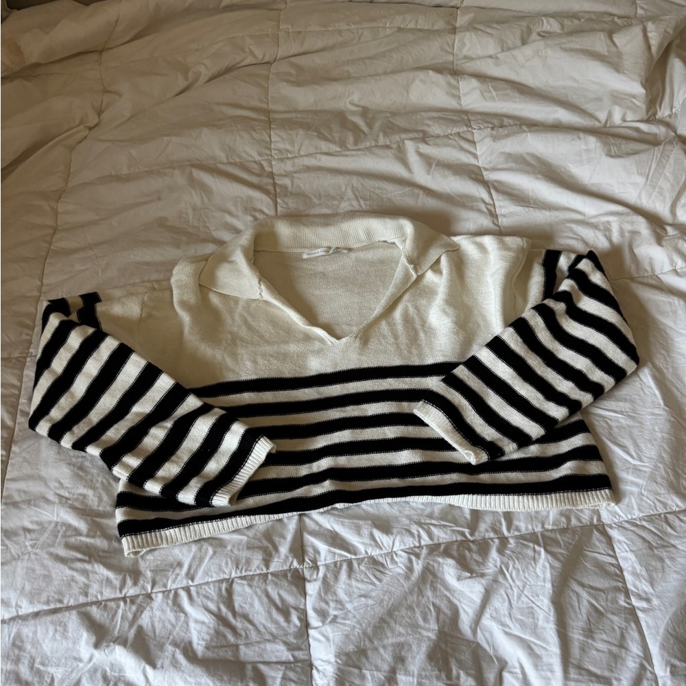 Altar'd State Striped Collared Knit Sweater - Size Medium